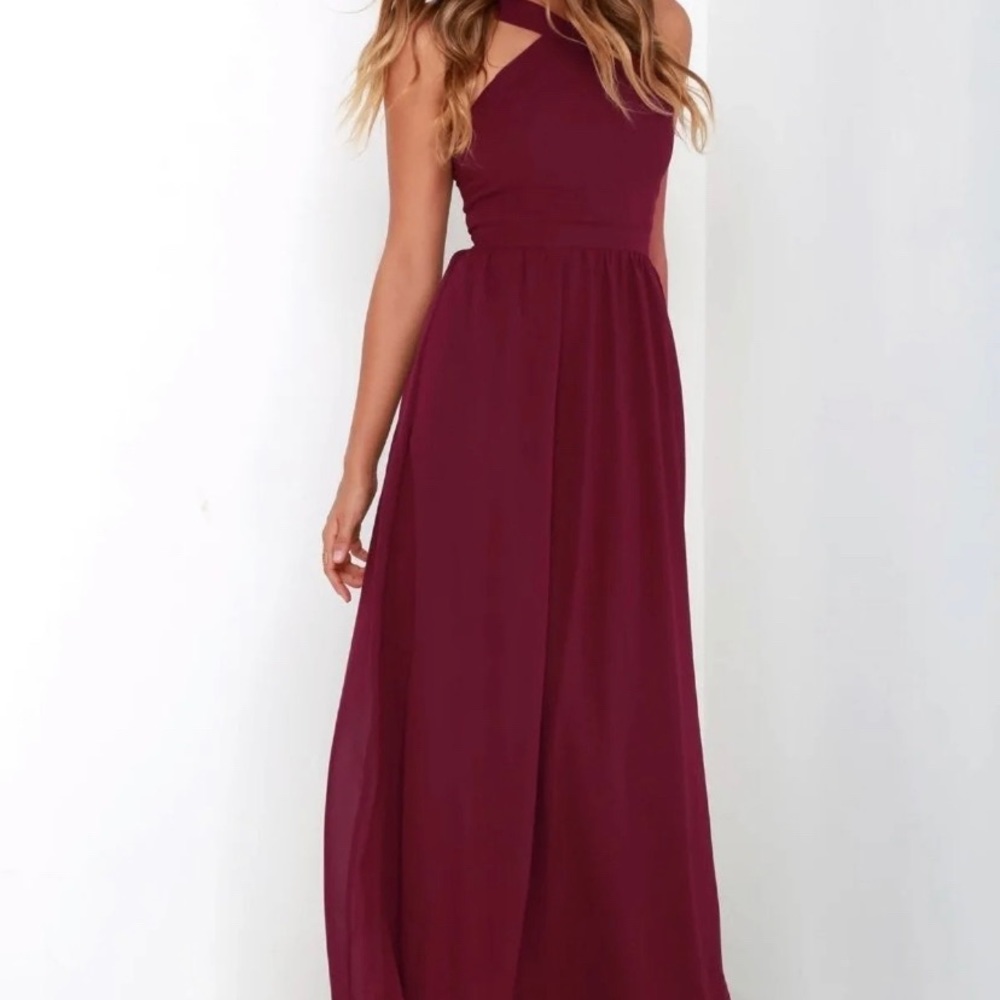 Air of Romance Burgundy Maxi Dress